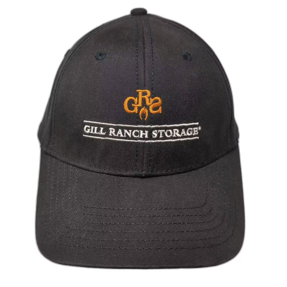 Ivory Baseball Cap Hat Black Beige OS Gill Ranch Storage Embroidered Slideback
